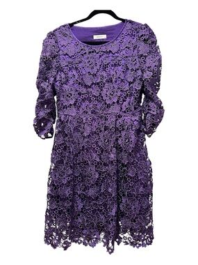 Purple Floral Lace Dress